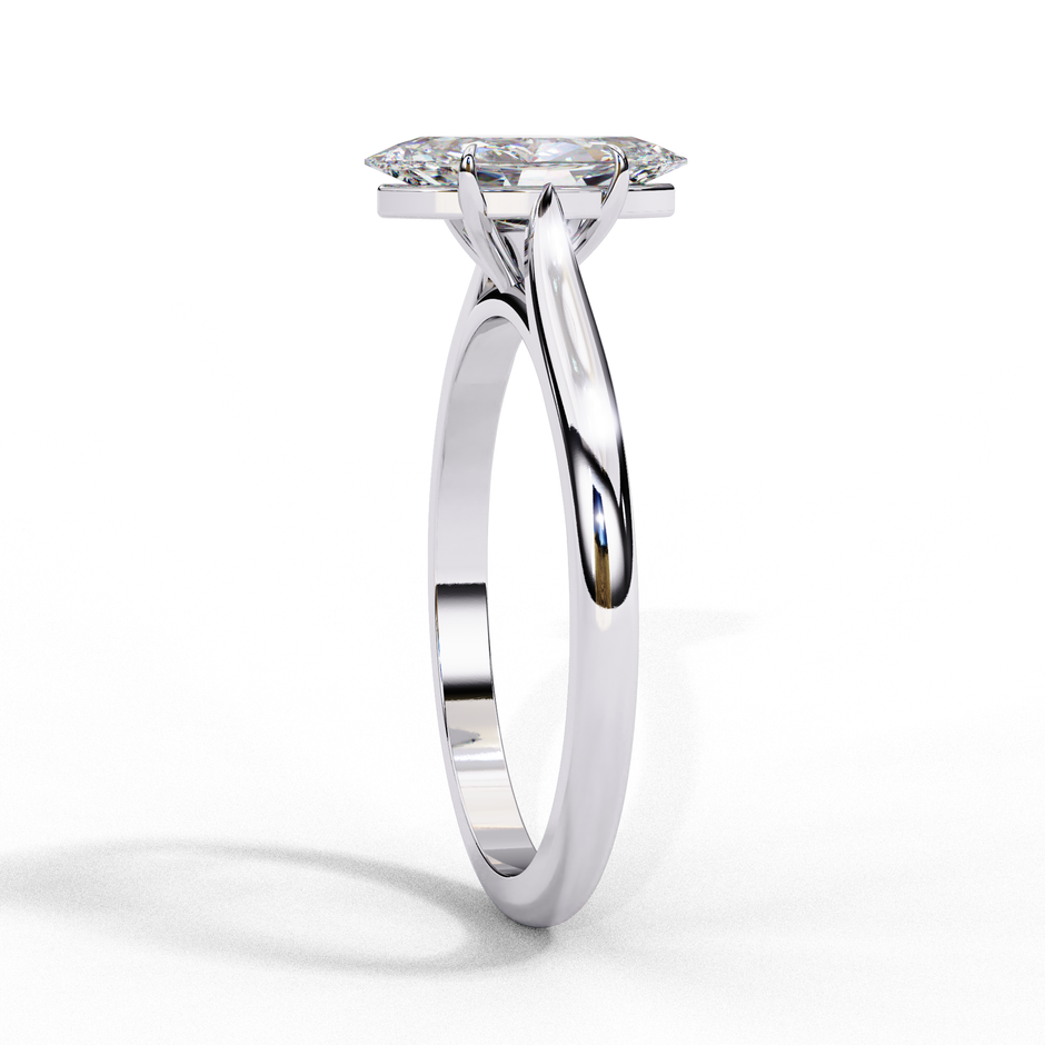 Oval-Cut Diamond Solitaire Ring in 10k–18k Gold
