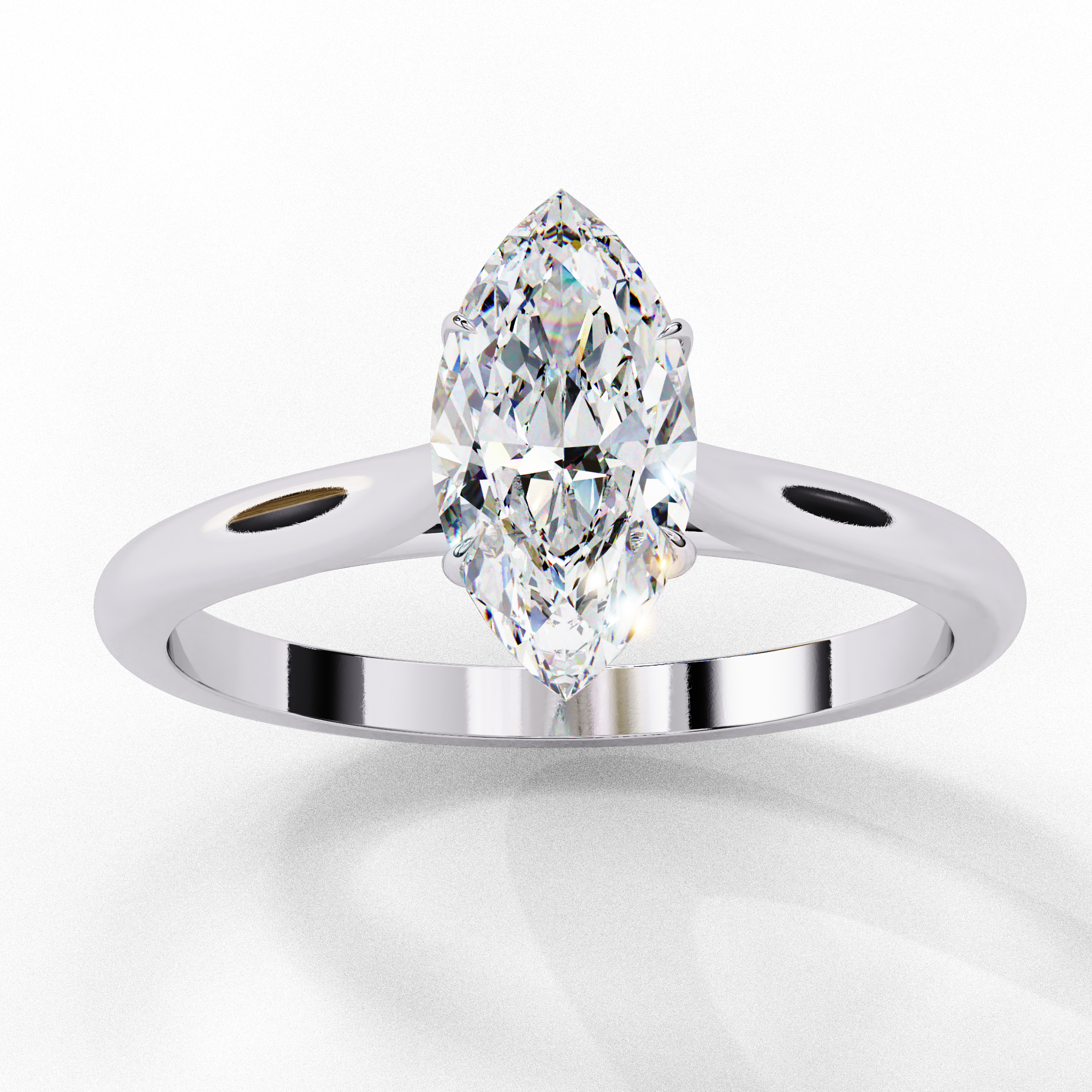 Oval-Cut Diamond Solitaire Ring in 10k–18k Gold