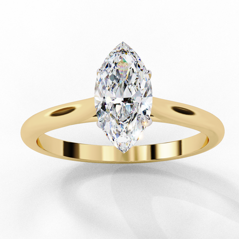 Oval-Cut Diamond Solitaire Ring in 10k–18k Gold