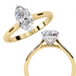 Oval-Cut Diamond Solitaire Ring in 10k–18k Gold