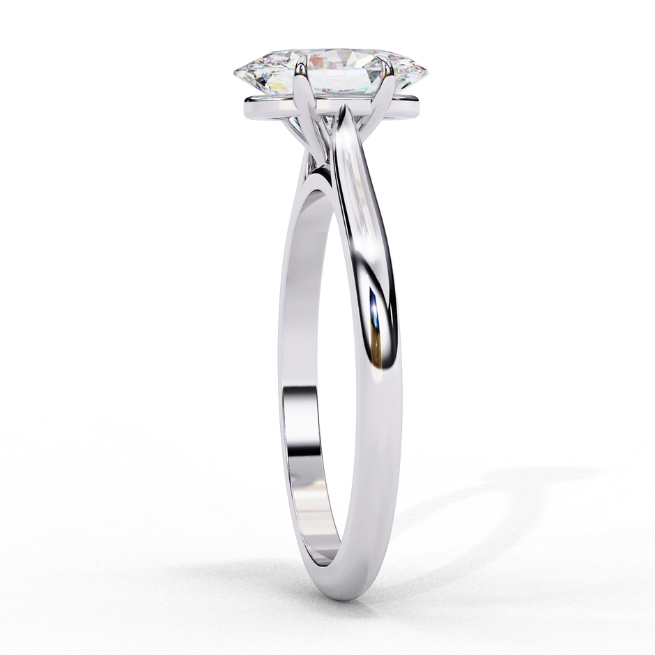 Pear-Shaped Diamond Solitaire Ring in 10k–18k Gold