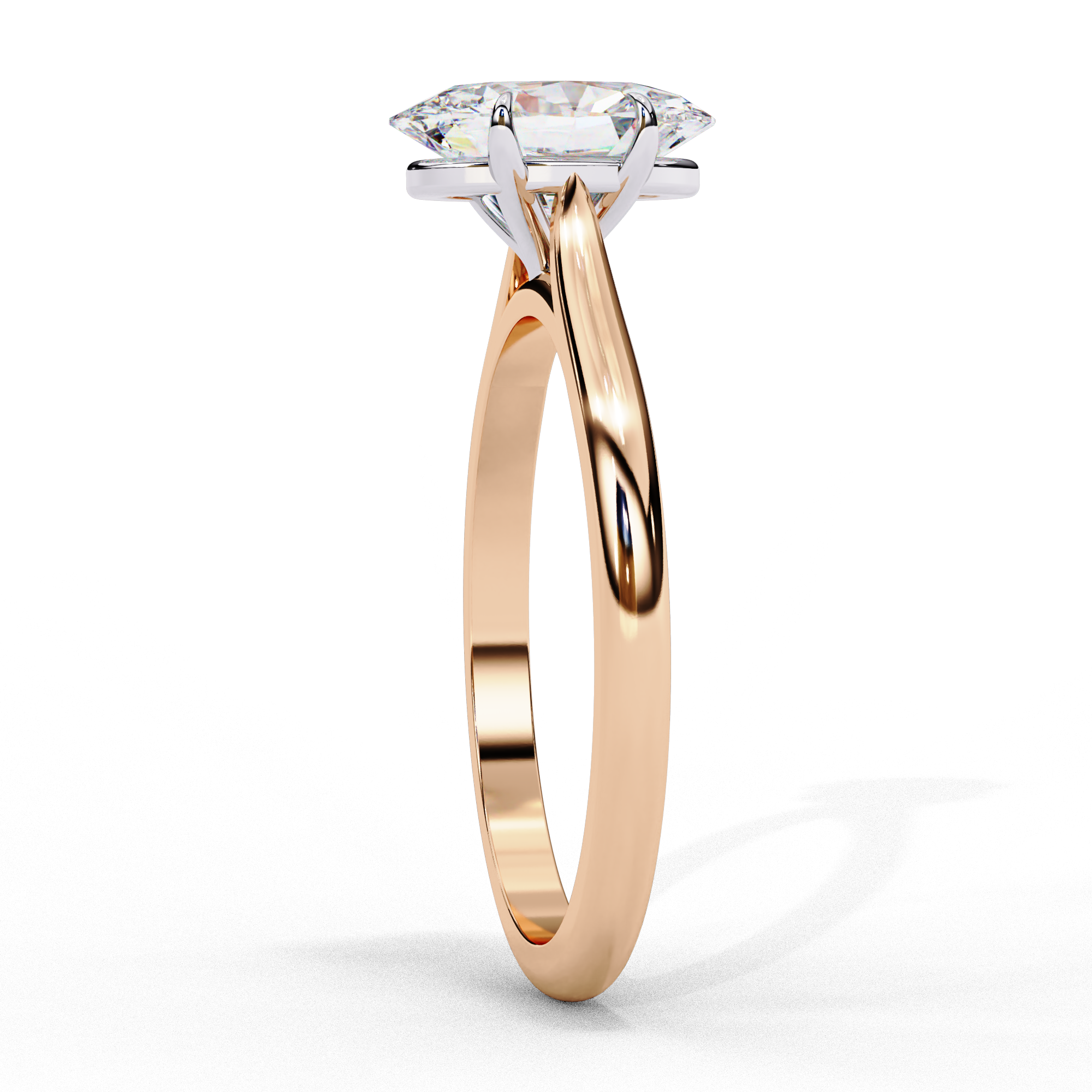 Pear-Shaped Diamond Solitaire Ring in 10k–18k Gold