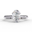 Pear-Shaped Diamond Solitaire Ring in 10k–18k Gold