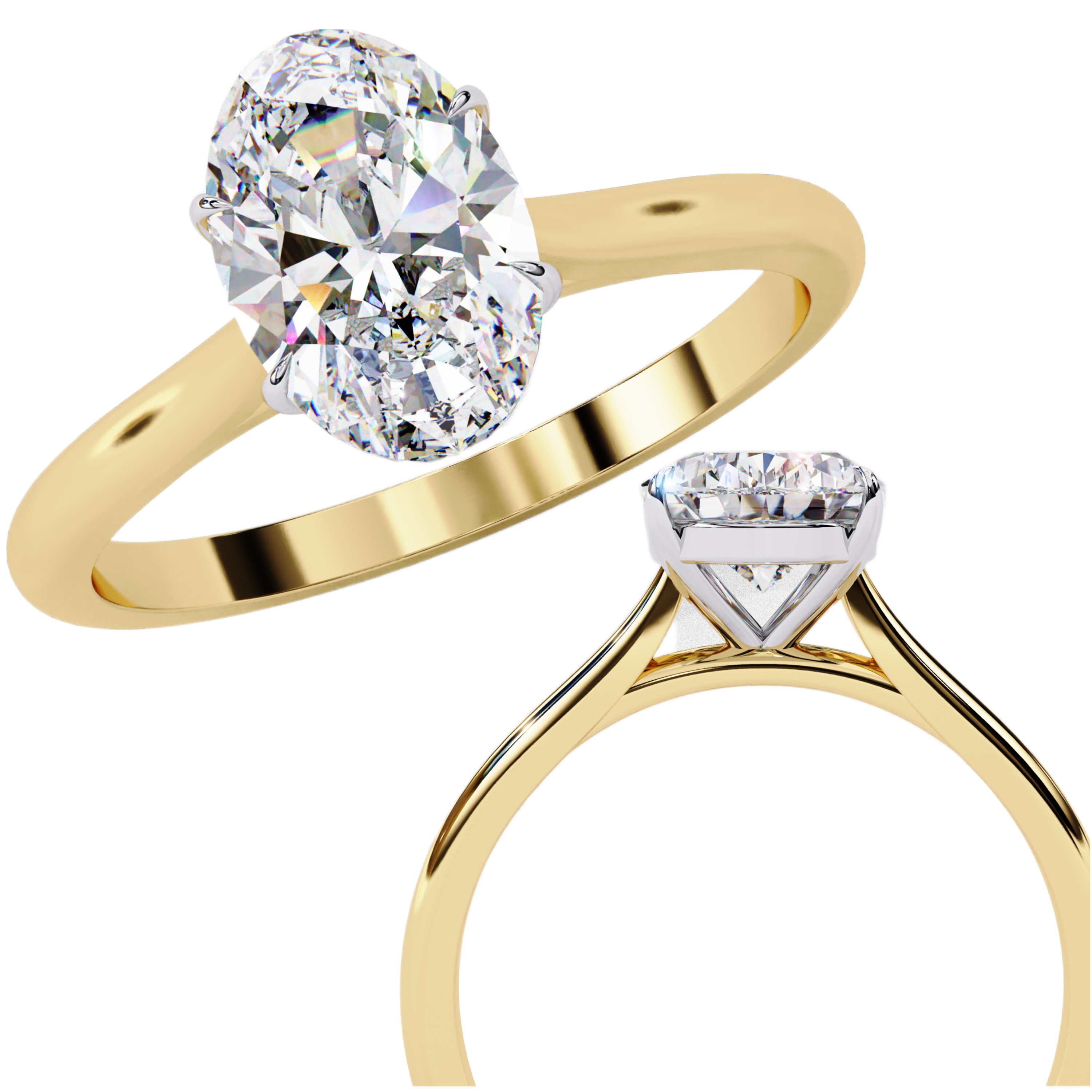 Pear-Shaped Diamond Solitaire Ring in 10k–18k Gold