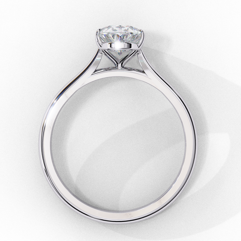 Pear-Shaped Diamond Solitaire Ring in 10k–18k Gold
