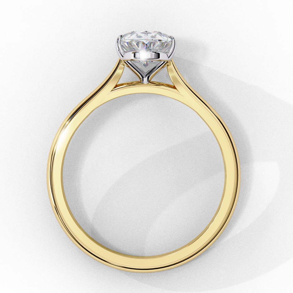 Pear-Shaped Diamond Solitaire Ring in 10k–18k Gold