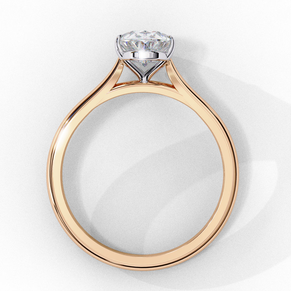 Pear-Shaped Diamond Solitaire Ring in 10k–18k Gold
