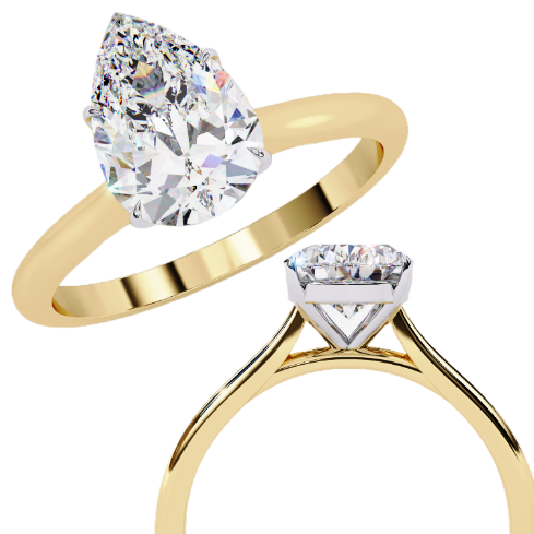 Marquise Diamond Solitaire Ring in 10k–18k Gold