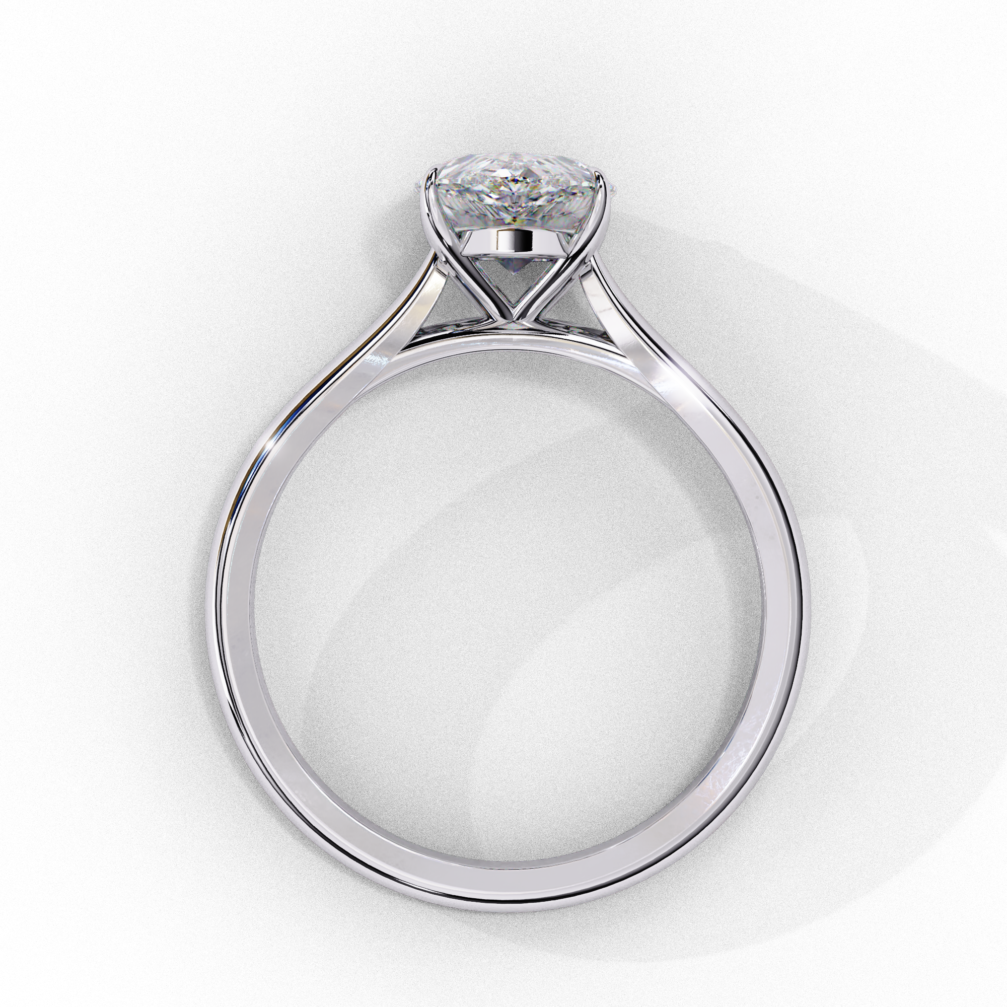 Marquise Diamond Solitaire Ring in 10k–18k Gold