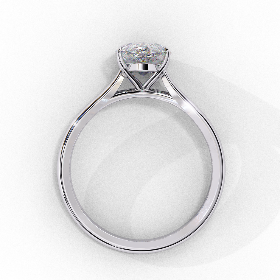 Marquise Diamond Solitaire Ring in 10k–18k Gold