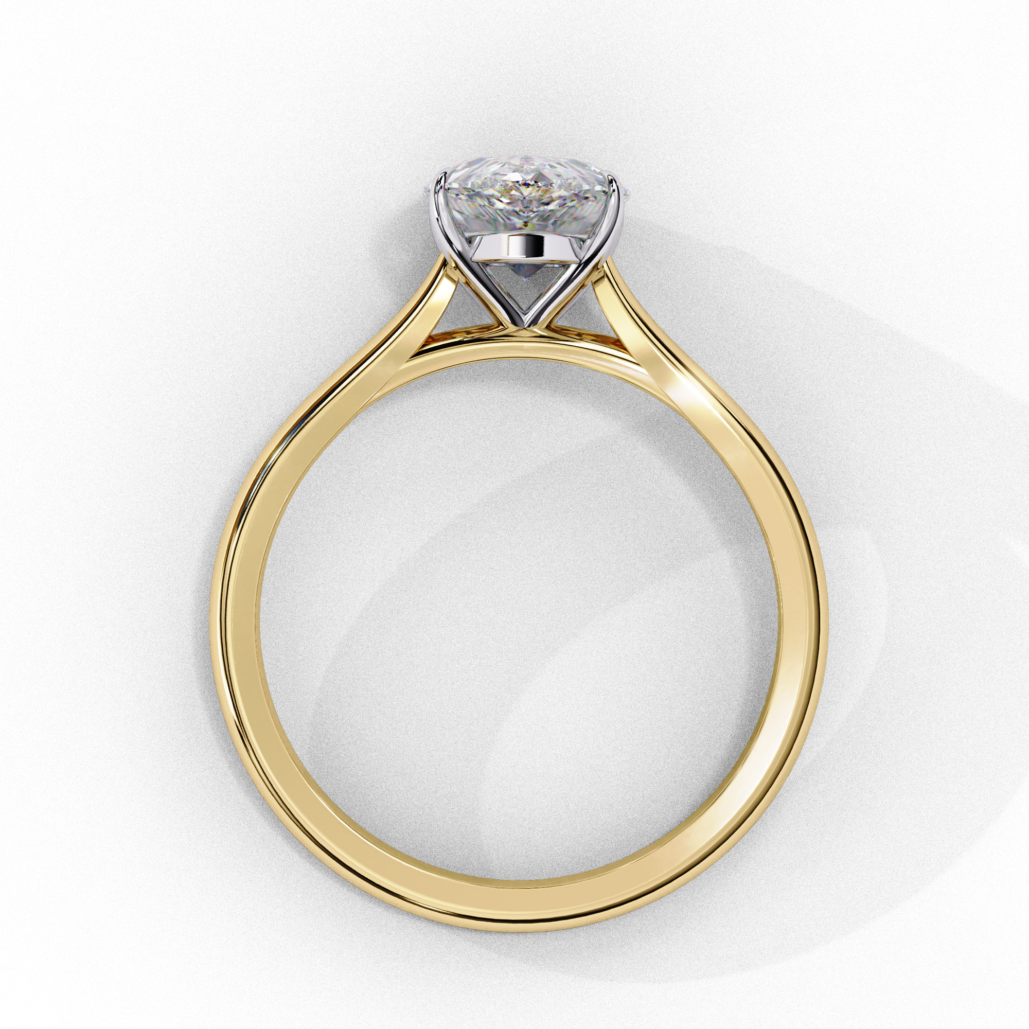 Marquise Diamond Solitaire Ring in 10k–18k Gold