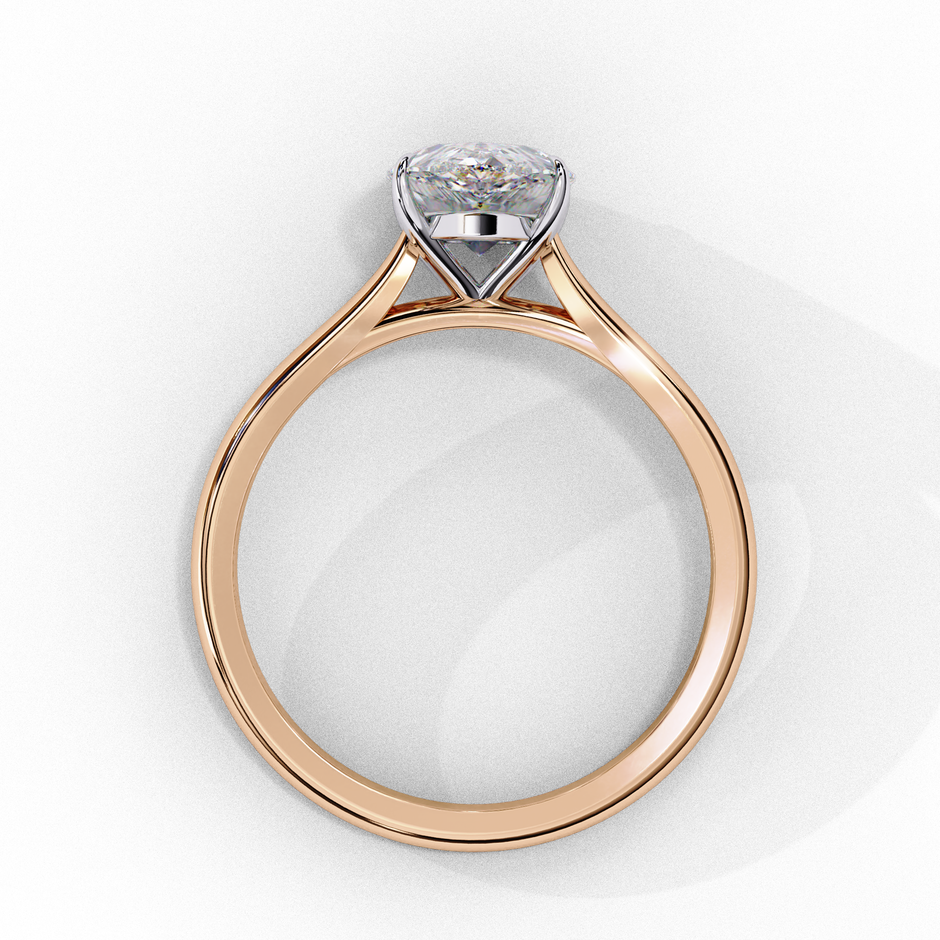 Marquise Diamond Solitaire Ring in 10k–18k Gold
