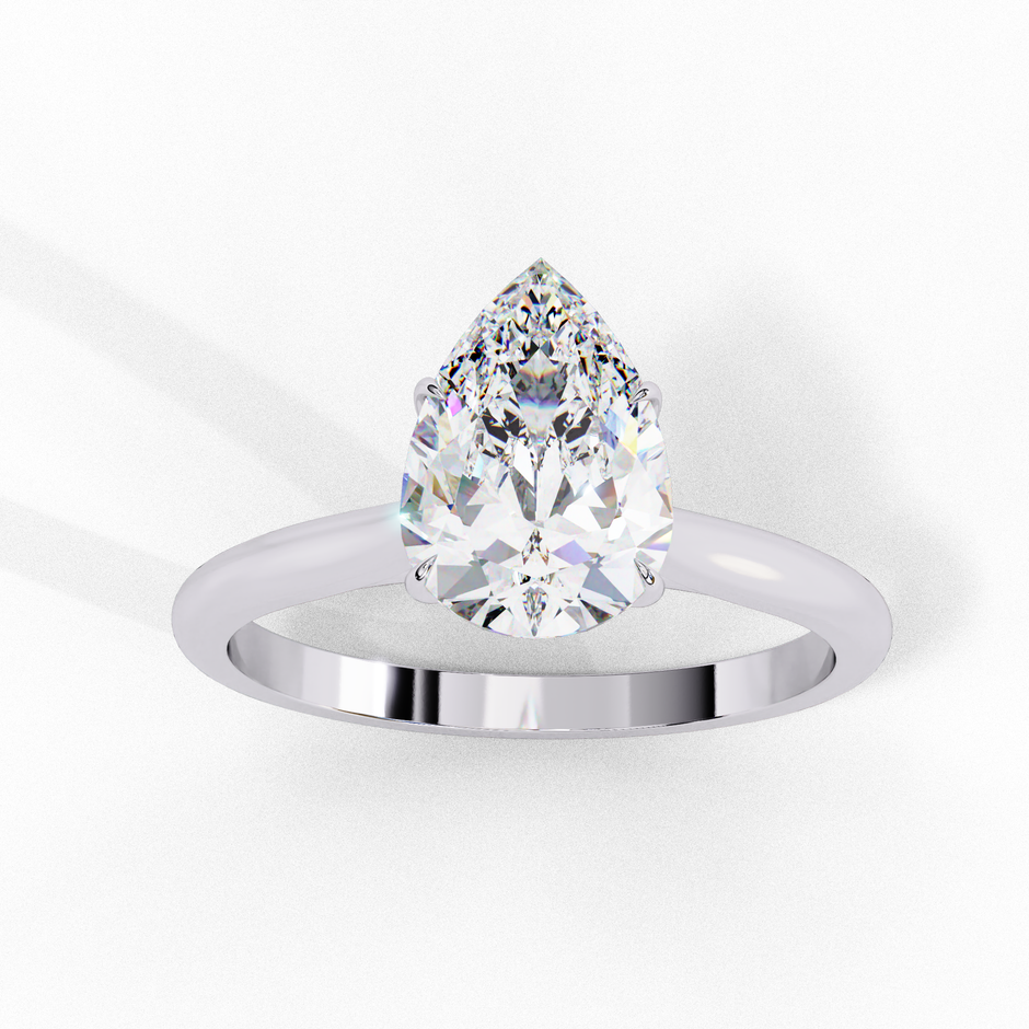 Marquise Diamond Solitaire Ring in 10k–18k Gold