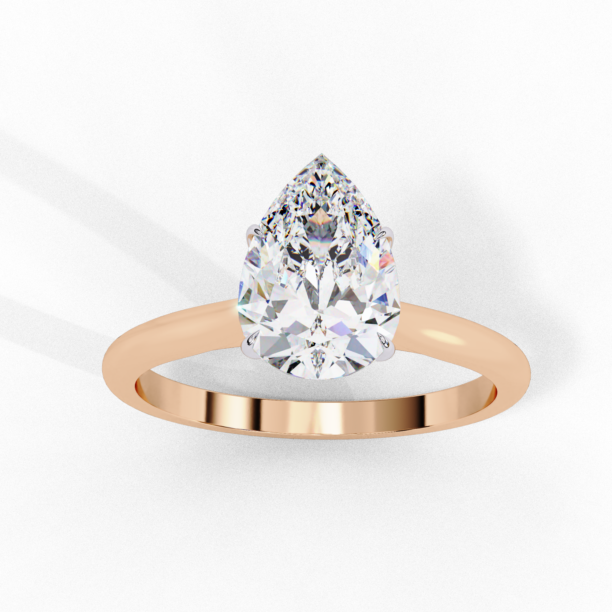 Marquise Diamond Solitaire Ring in 10k–18k Gold