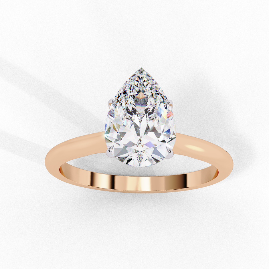 Marquise Diamond Solitaire Ring in 10k–18k Gold