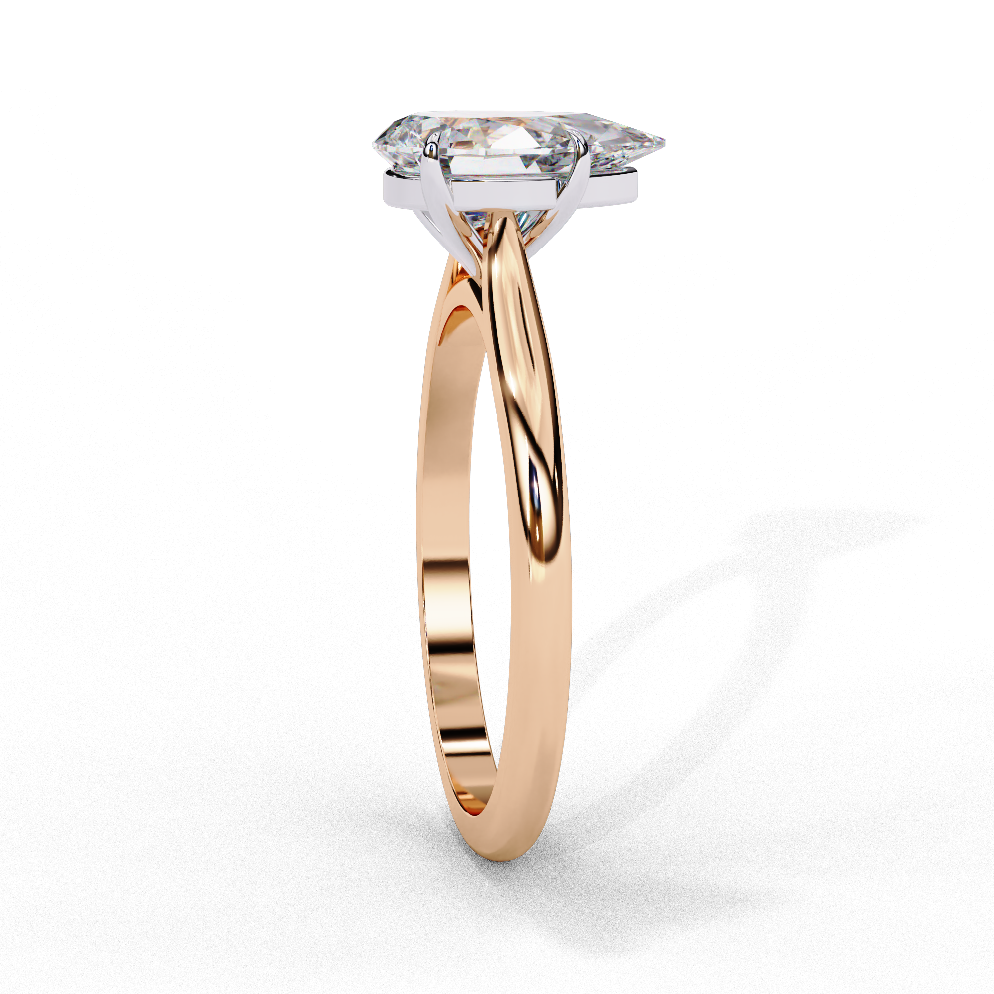 Marquise Diamond Solitaire Ring in 10k–18k Gold