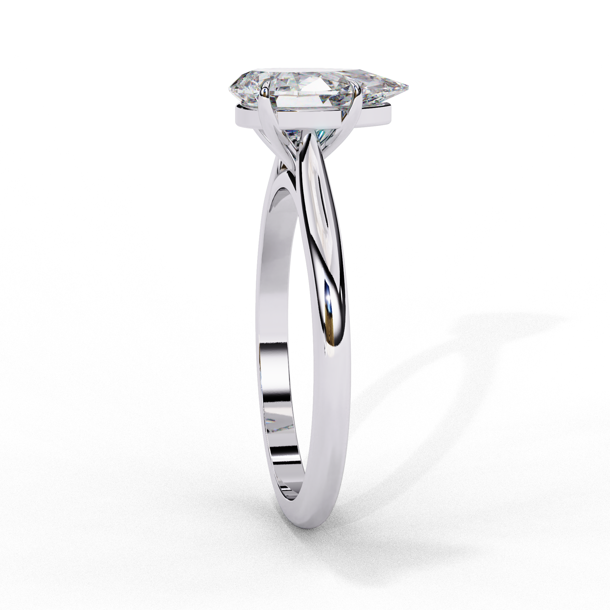 Marquise Diamond Solitaire Ring in 10k–18k Gold
