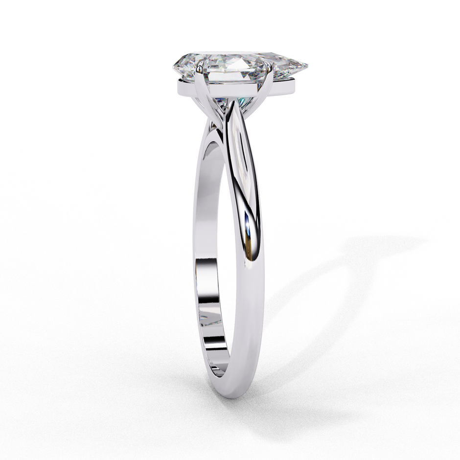 Marquise Diamond Solitaire Ring in 10k–18k Gold
