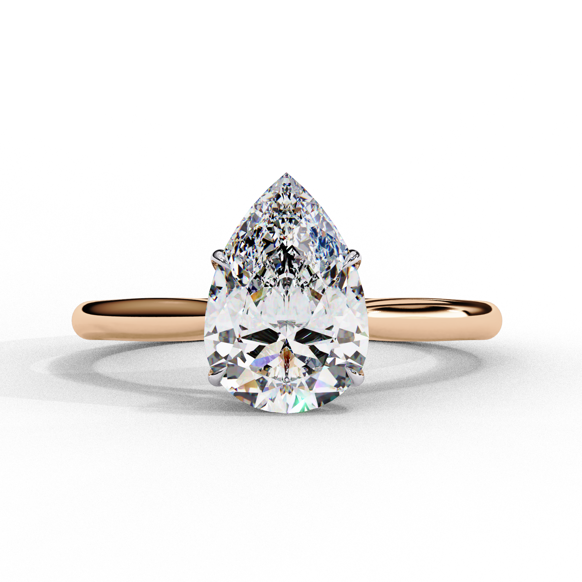 Marquise Diamond Solitaire Ring in 10k–18k Gold
