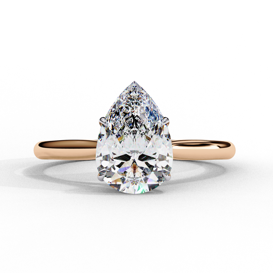 Marquise Diamond Solitaire Ring in 10k–18k Gold