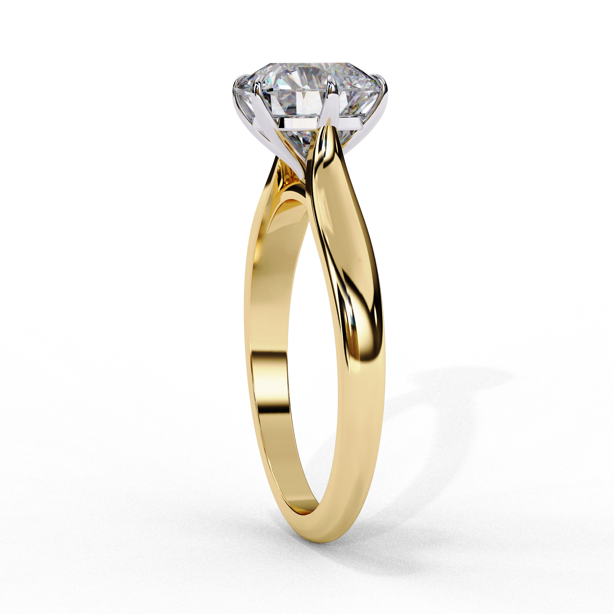 Heart-Shaped Diamond Solitaire Ring in 10k–18k Gold