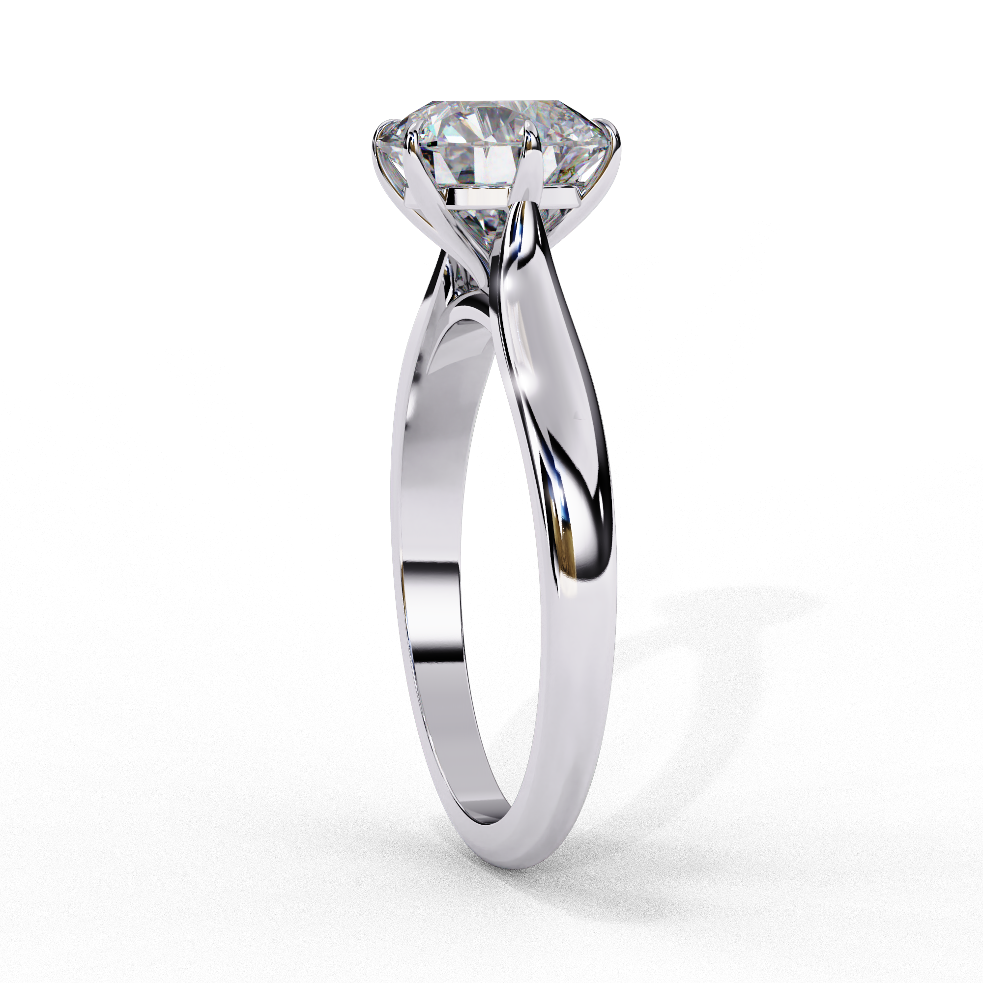 Heart-Shaped Diamond Solitaire Ring in 10k–18k Gold
