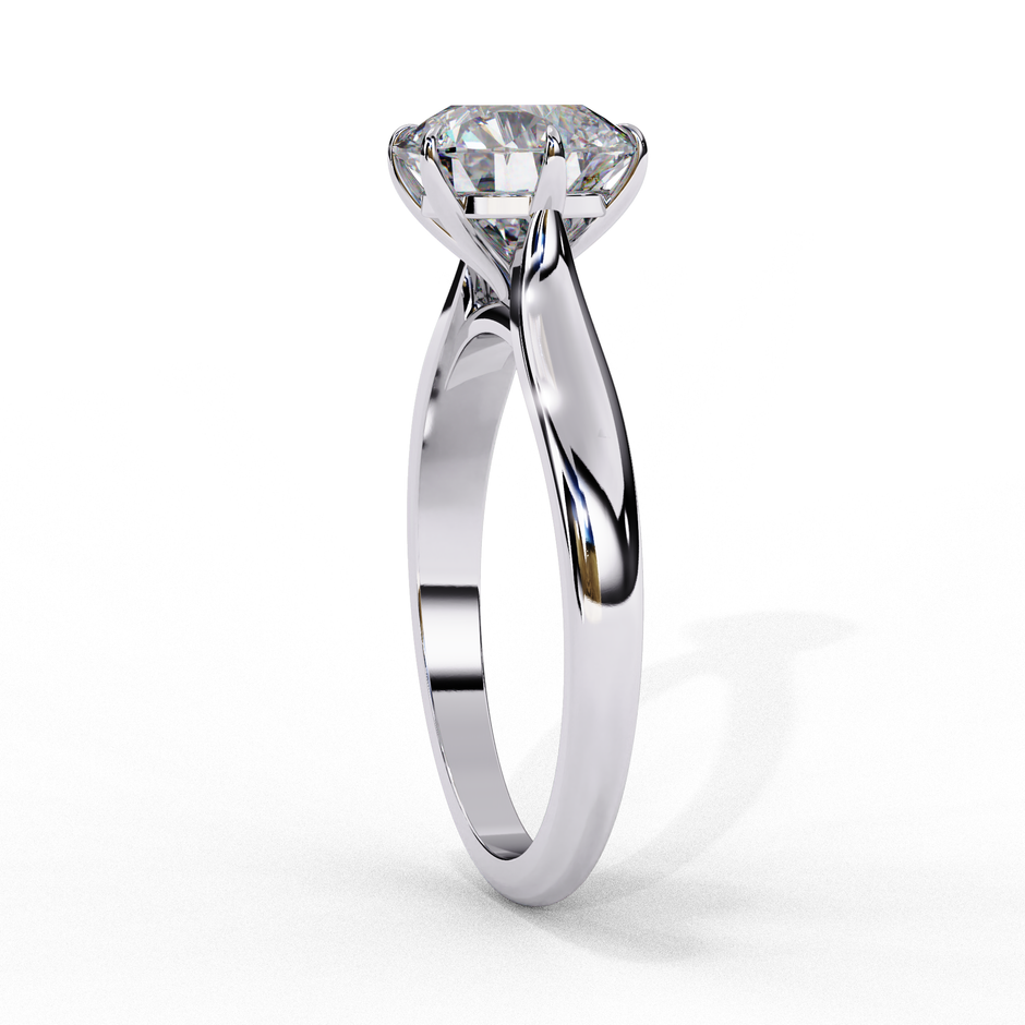 Heart-Shaped Diamond Solitaire Ring in 10k–18k Gold