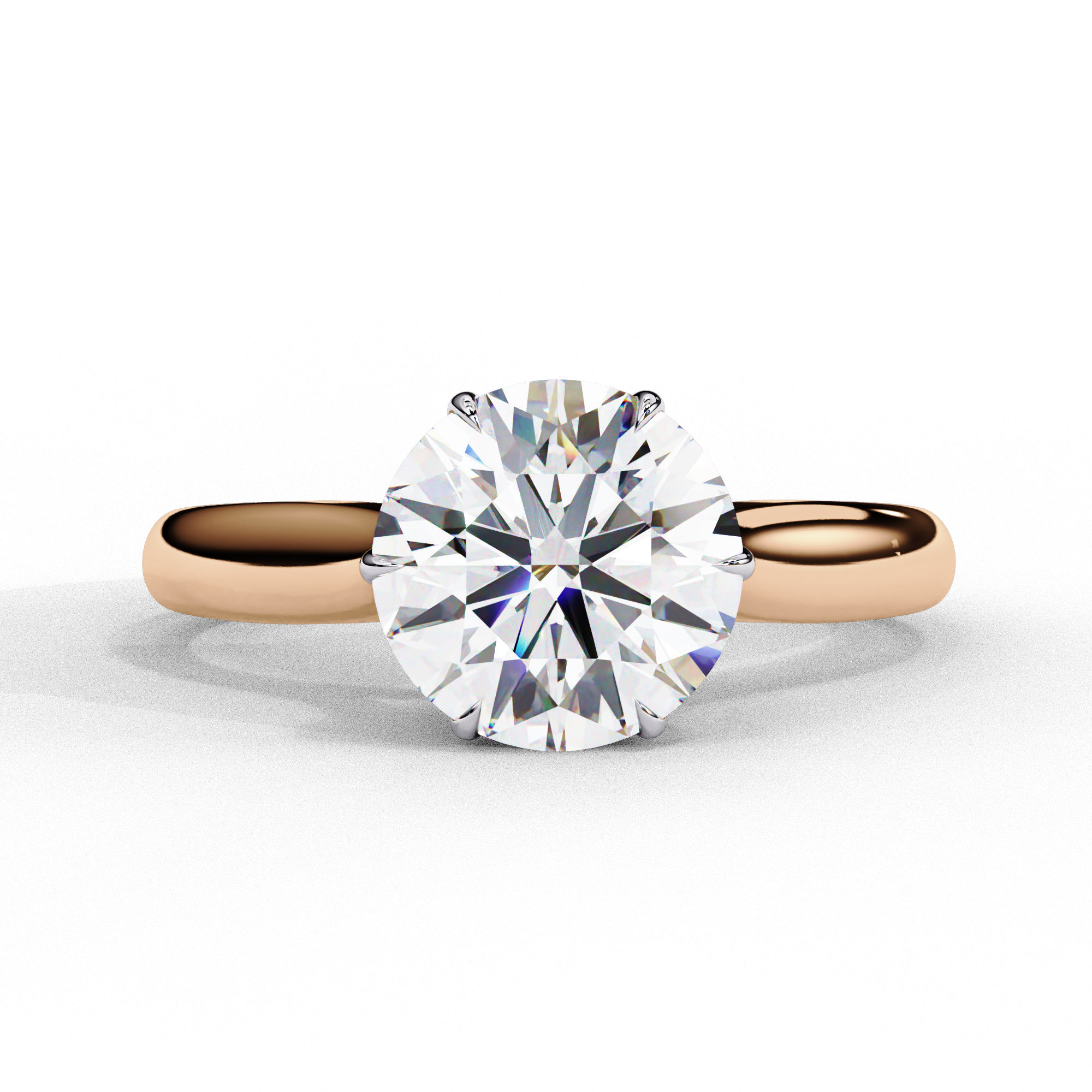 Heart-Shaped Diamond Solitaire Ring in 10k–18k Gold