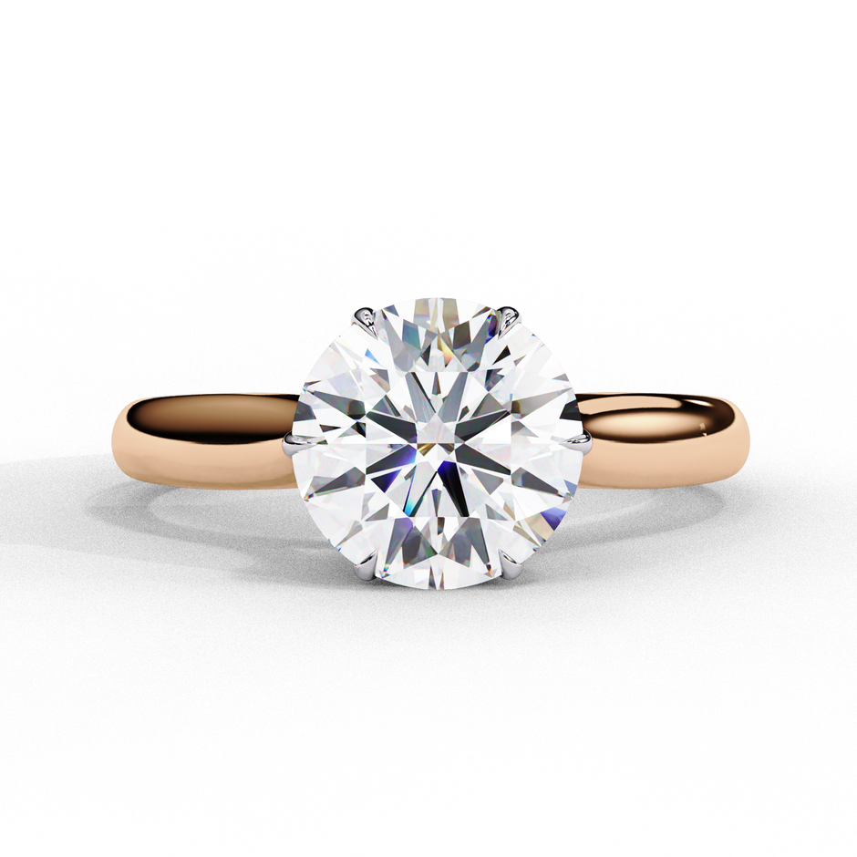 Heart-Shaped Diamond Solitaire Ring in 10k–18k Gold