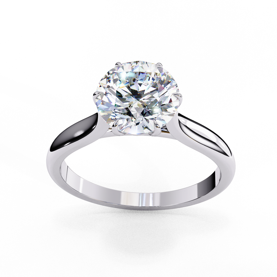 Heart-Shaped Diamond Solitaire Ring in 10k–18k Gold