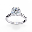 Heart-Shaped Diamond Solitaire Ring in 10k–18k Gold