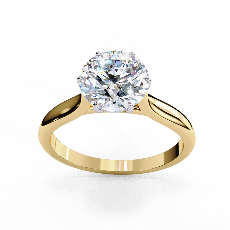 Heart-Shaped Diamond Solitaire Ring in 10k–18k Gold