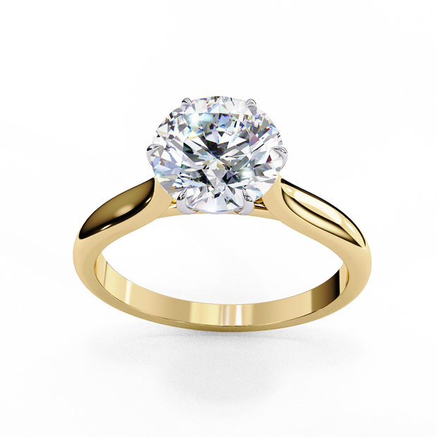 Heart-Shaped Diamond Solitaire Ring in 10k–18k Gold