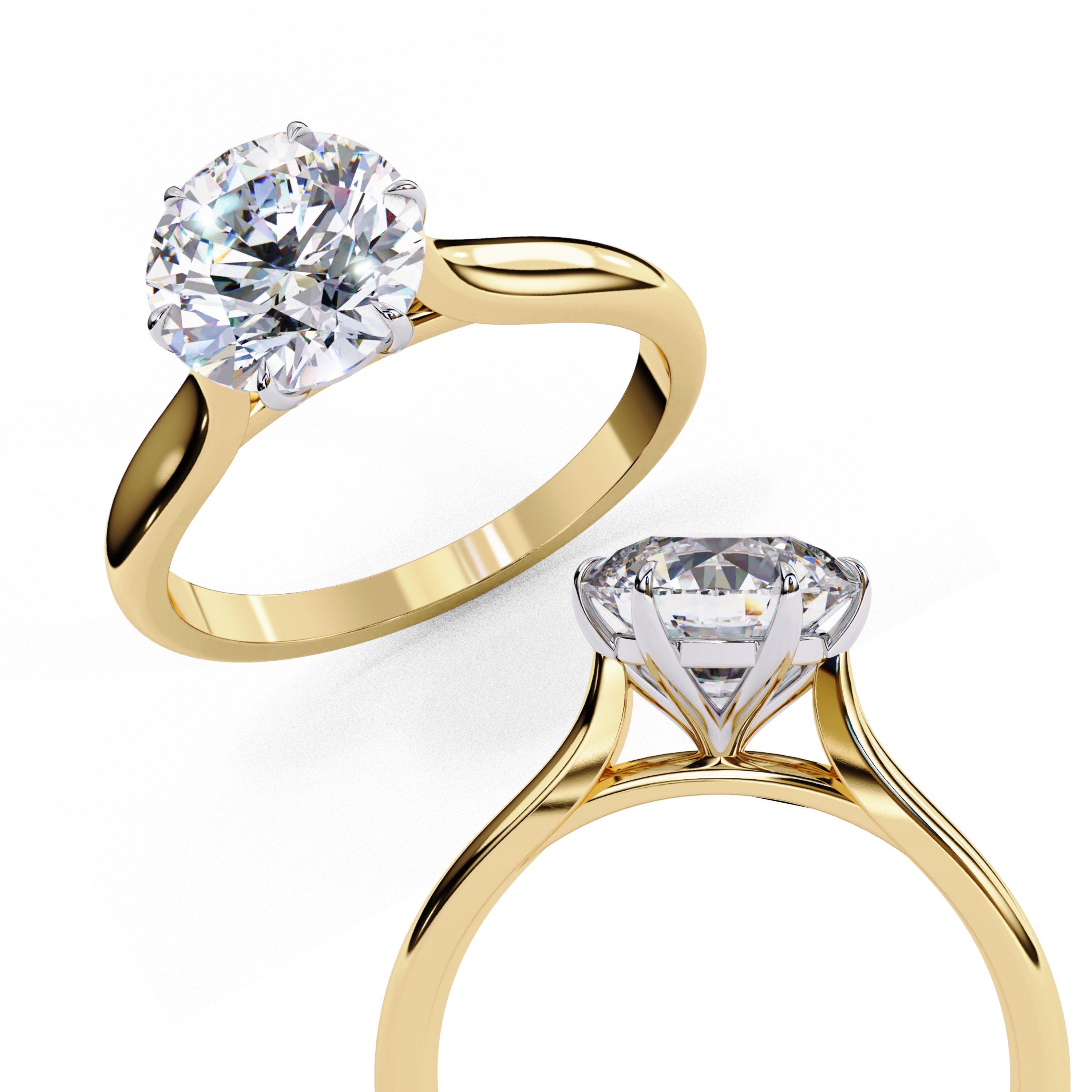 Heart-Shaped Diamond Solitaire Ring in 10k–18k Gold