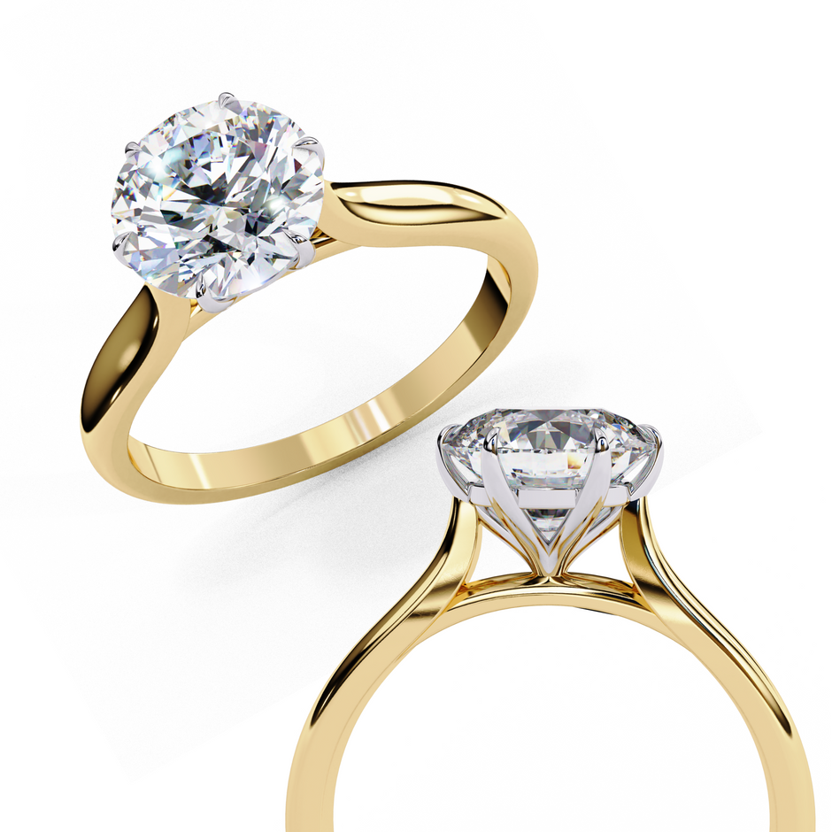 Heart-Shaped Diamond Solitaire Ring in 10k–18k Gold