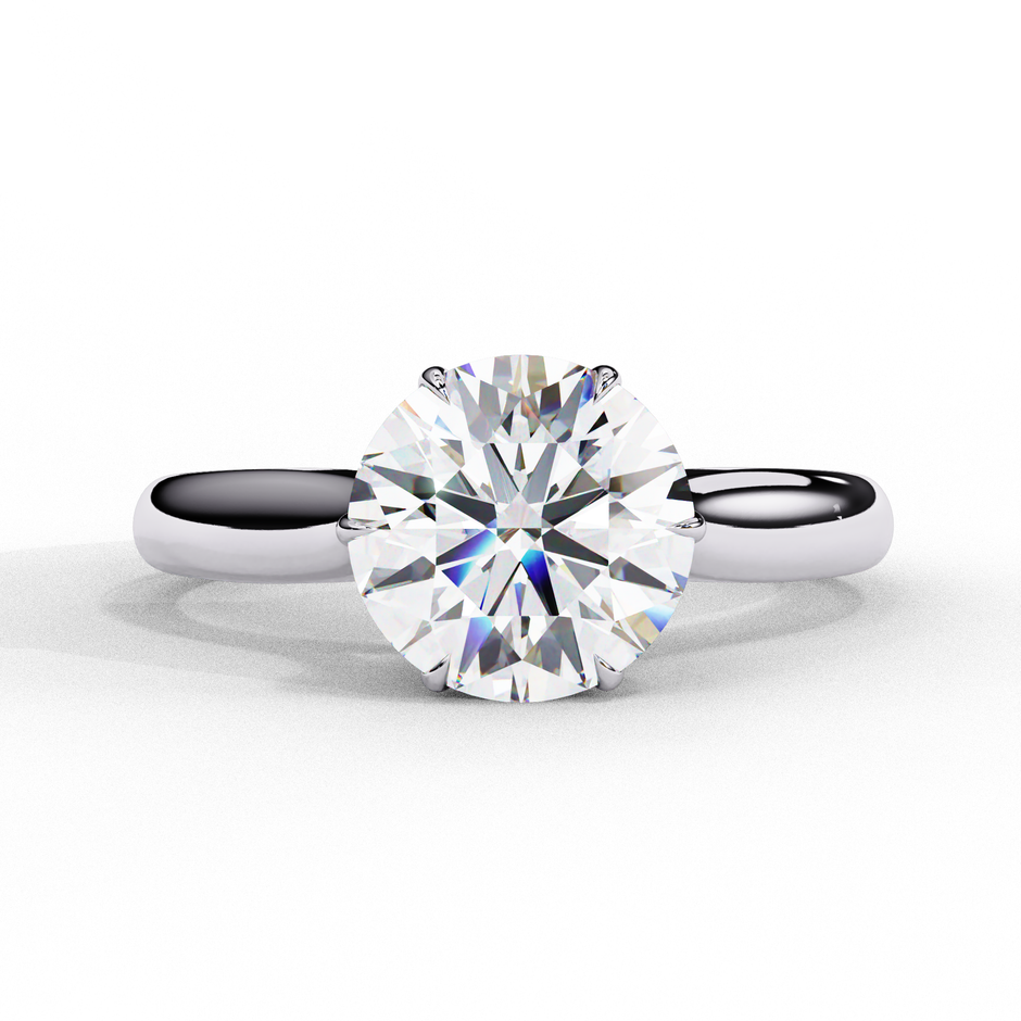 Heart-Shaped Diamond Solitaire Ring in 10k–18k Gold