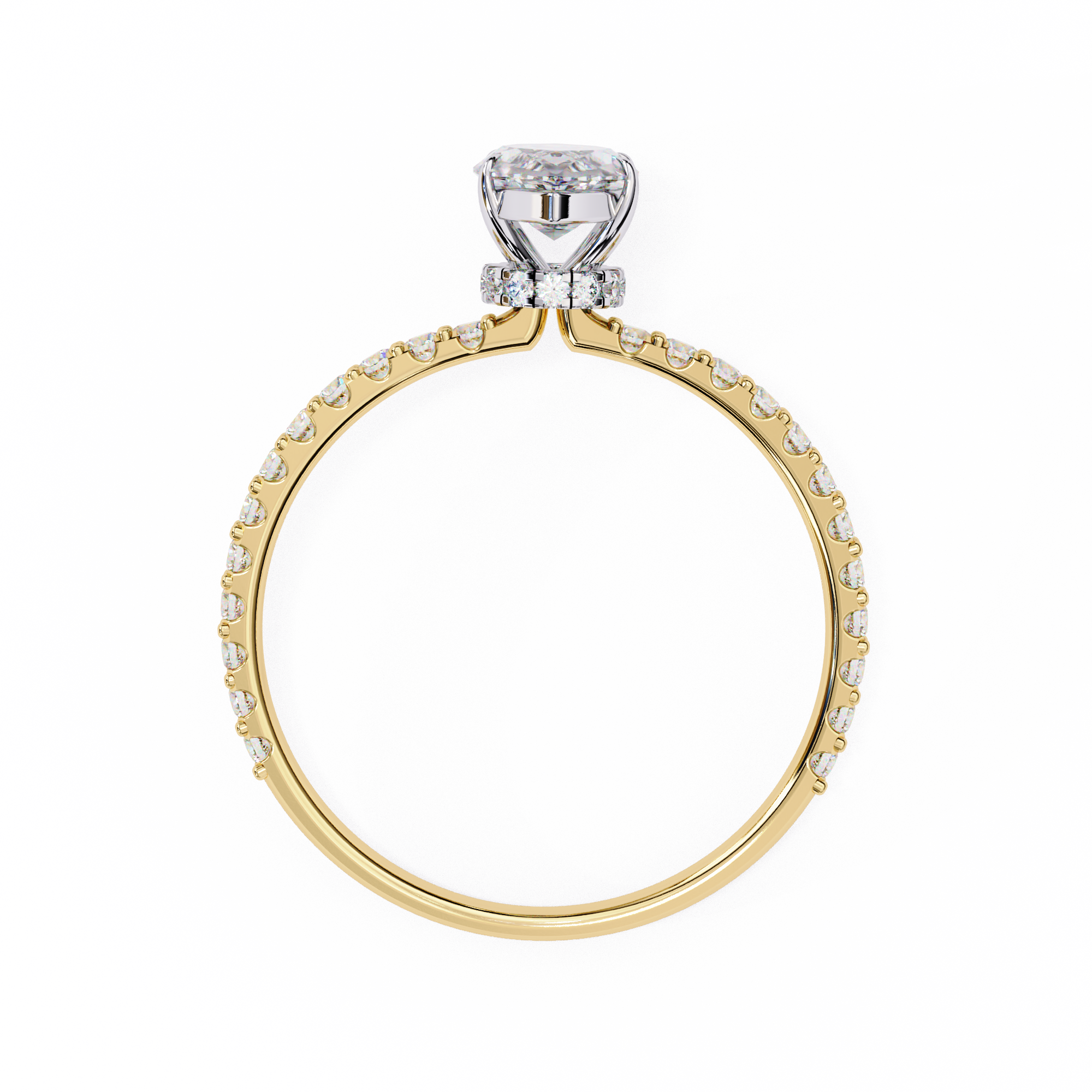 Pear-Shaped Diamond Solitaire Ring in 10k–18k Gold
