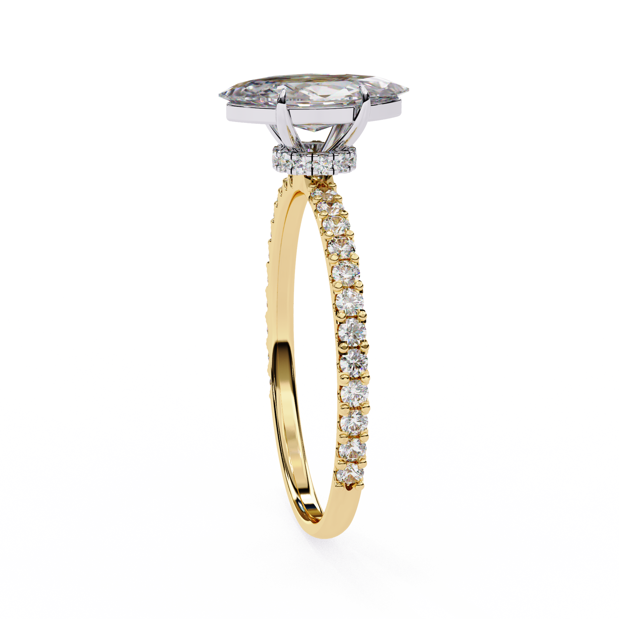 Pear-Shaped Diamond Solitaire Ring in 10k–18k Gold