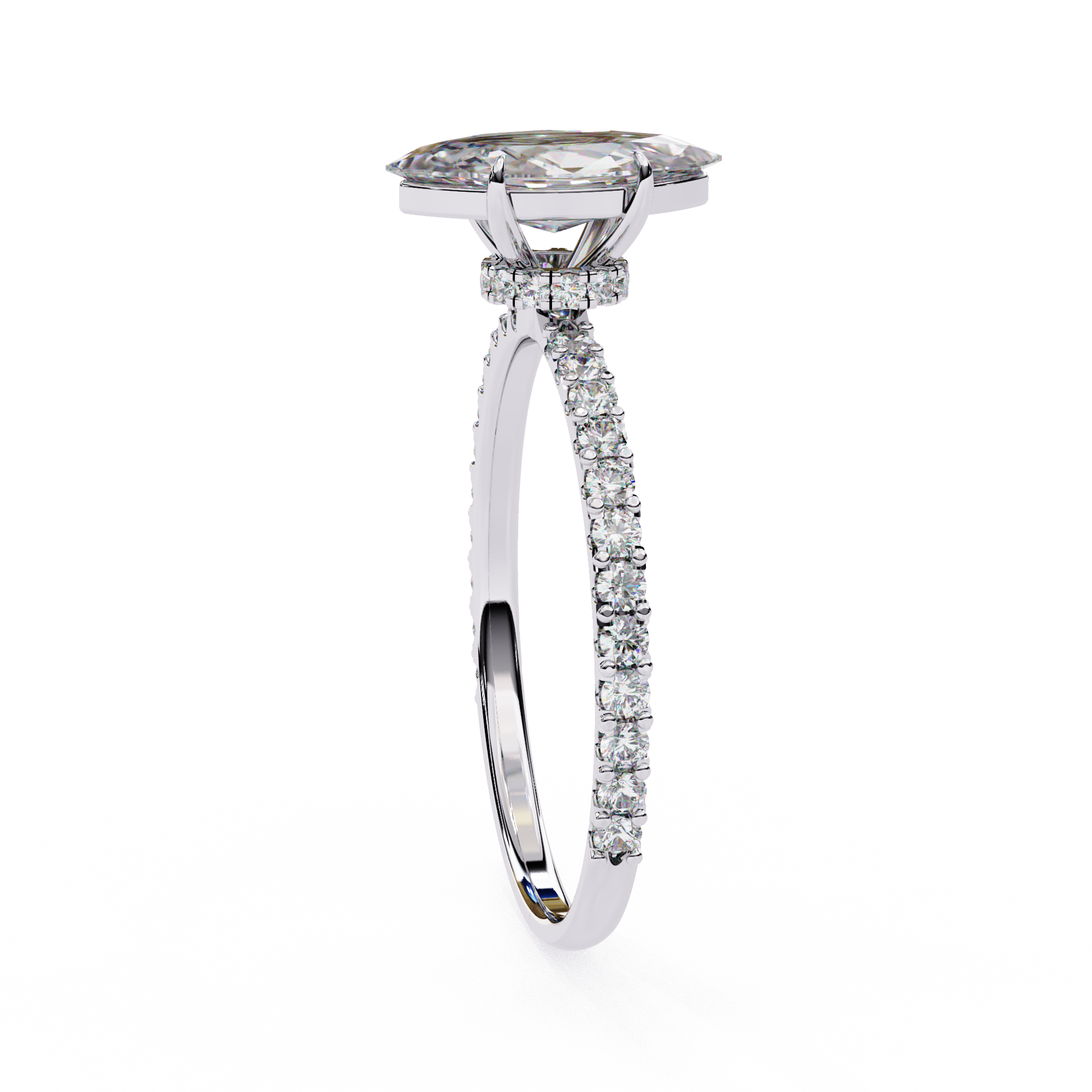 Pear-Shaped Diamond Solitaire Ring in 10k–18k Gold