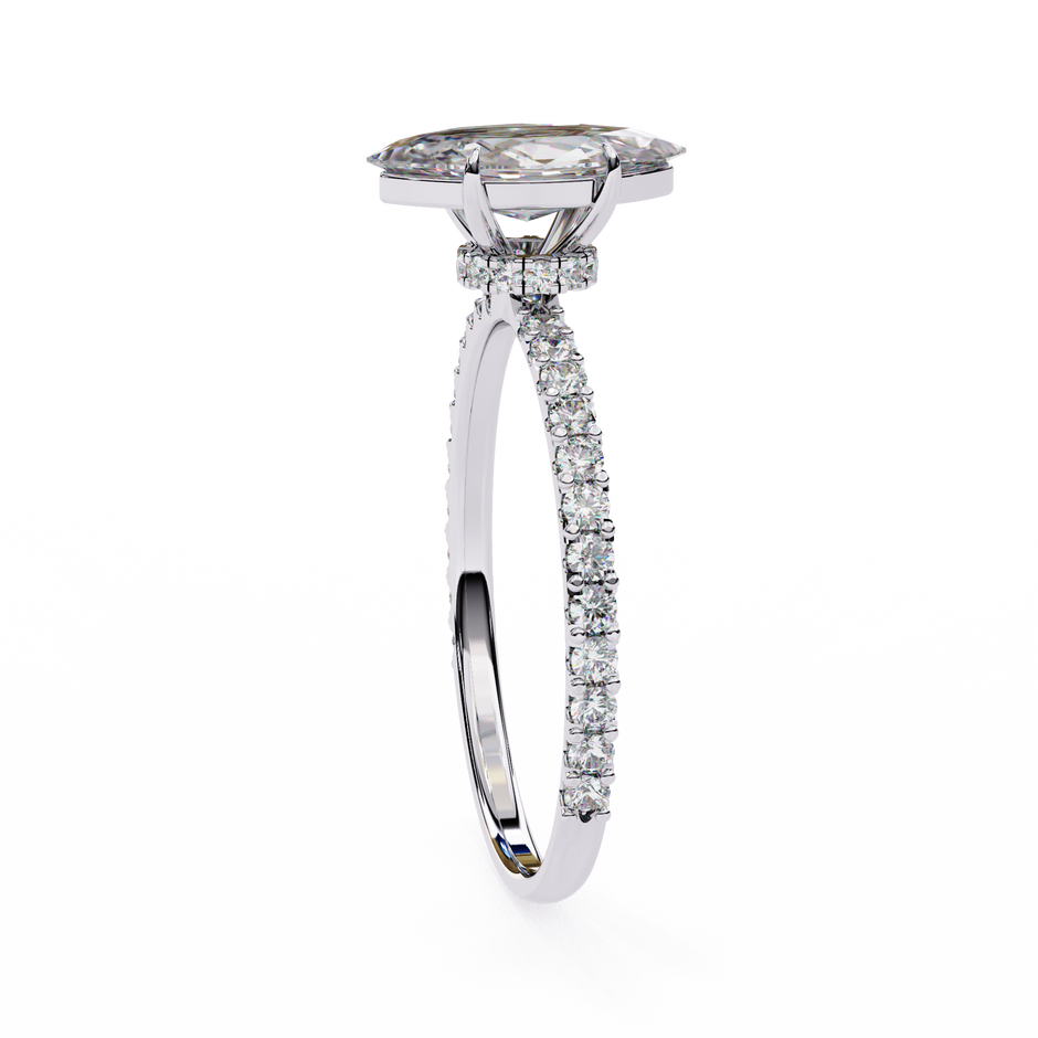 Pear-Shaped Diamond Solitaire Ring in 10k–18k Gold