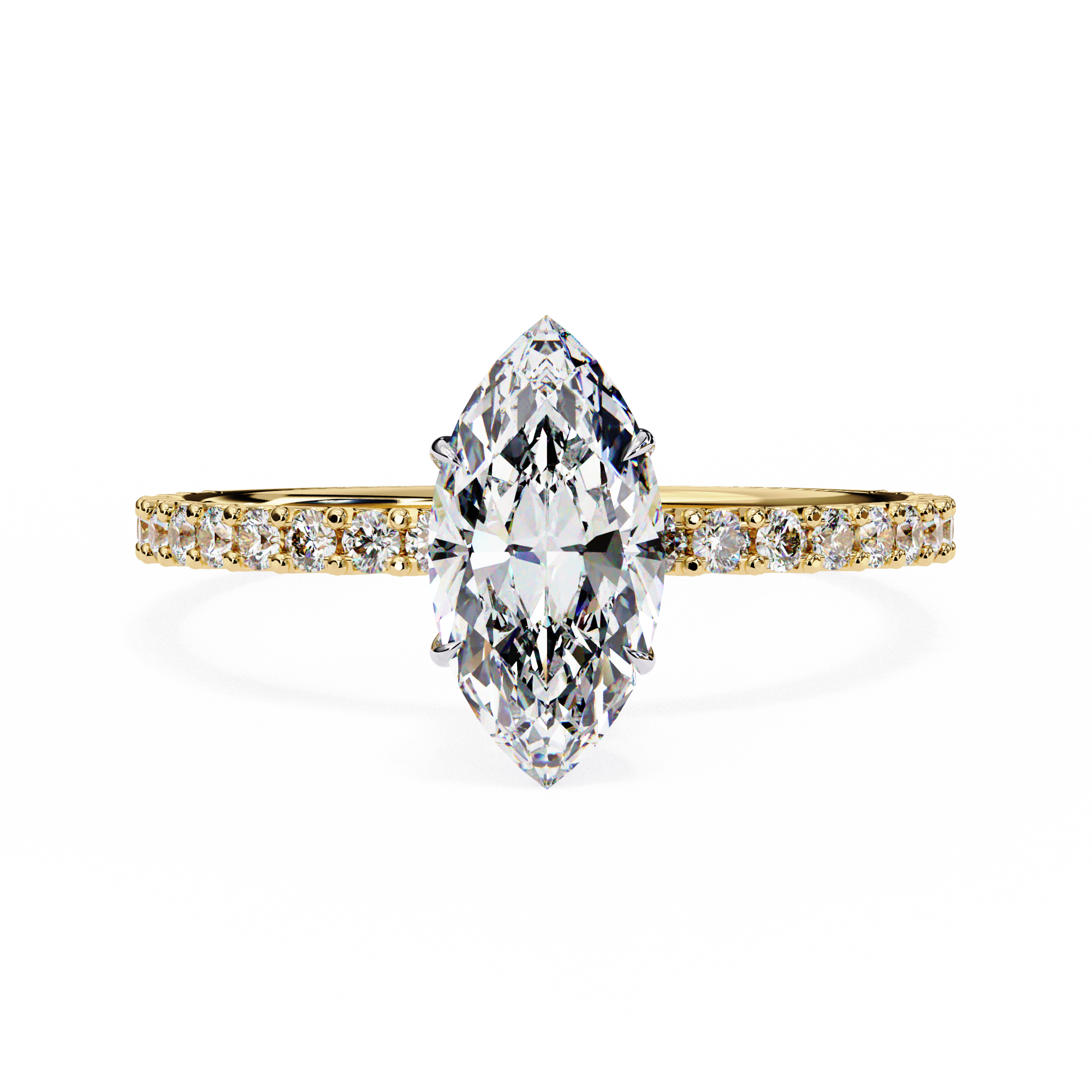 Pear-Shaped Diamond Solitaire Ring in 10k–18k Gold