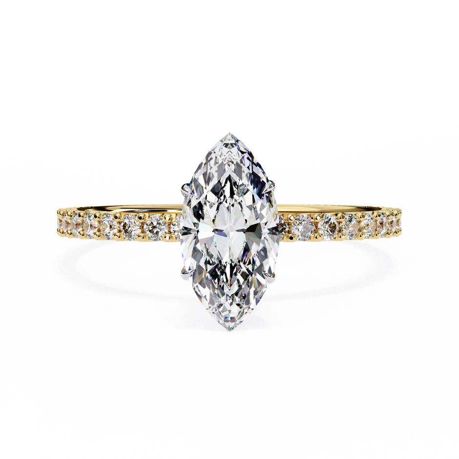 Pear-Shaped Diamond Solitaire Ring in 10k–18k Gold