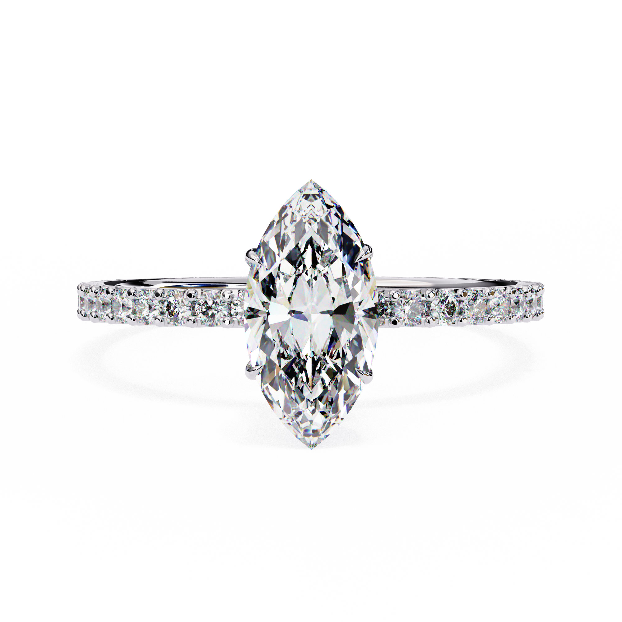 Pear-Shaped Diamond Solitaire Ring in 10k–18k Gold