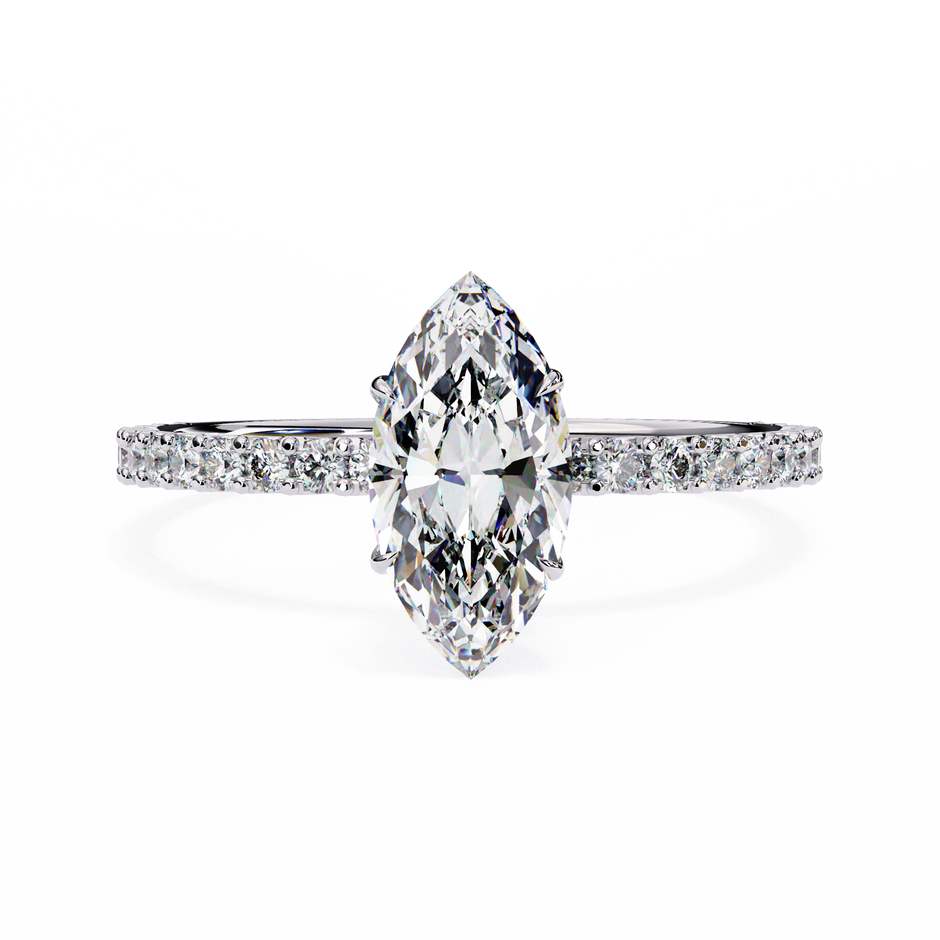 Pear-Shaped Diamond Solitaire Ring in 10k–18k Gold
