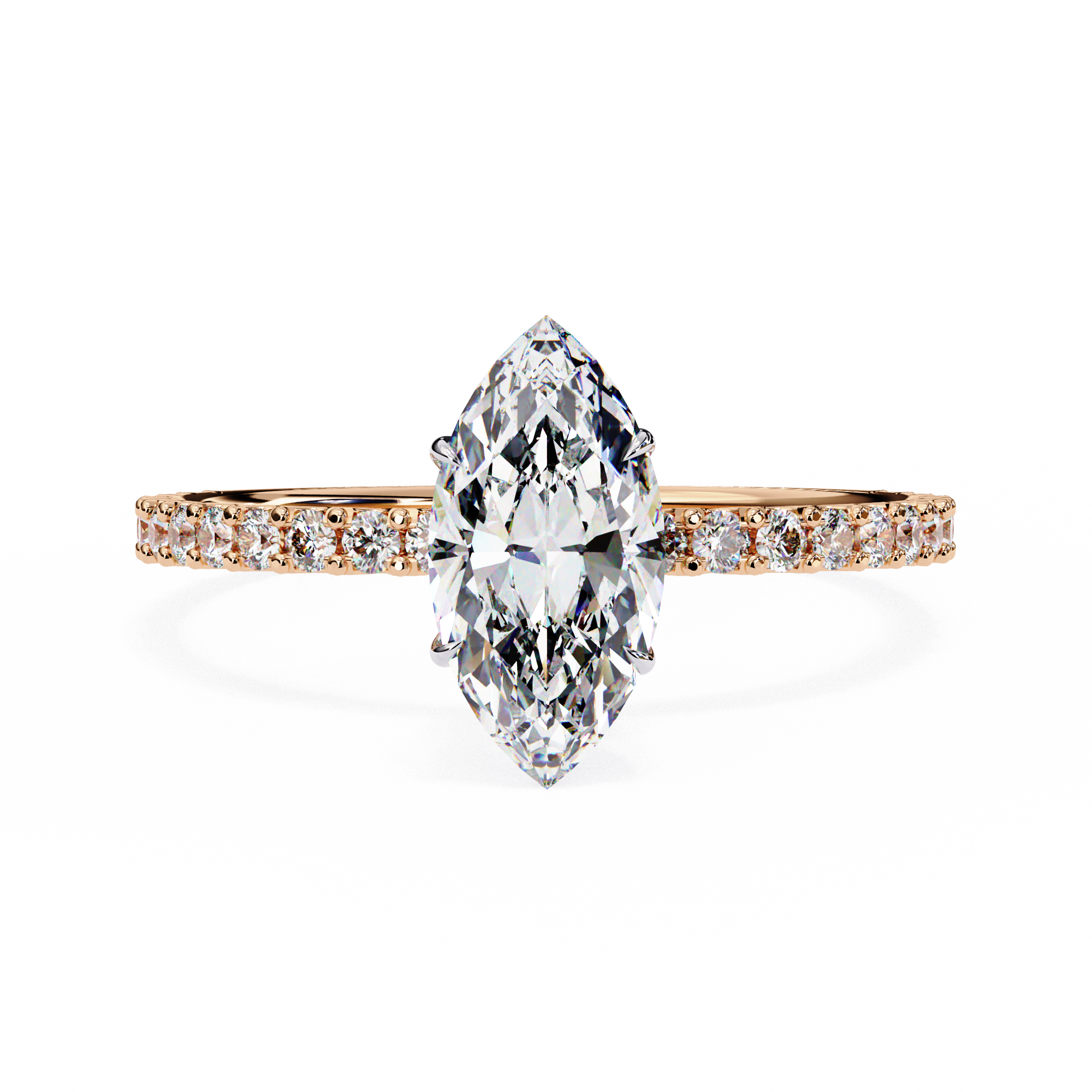 Pear-Shaped Diamond Solitaire Ring in 10k–18k Gold