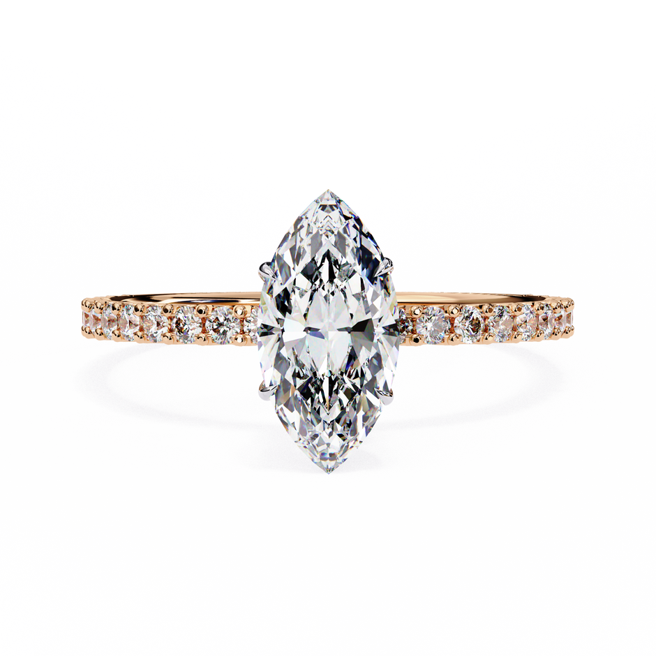 Pear-Shaped Diamond Solitaire Ring in 10k–18k Gold