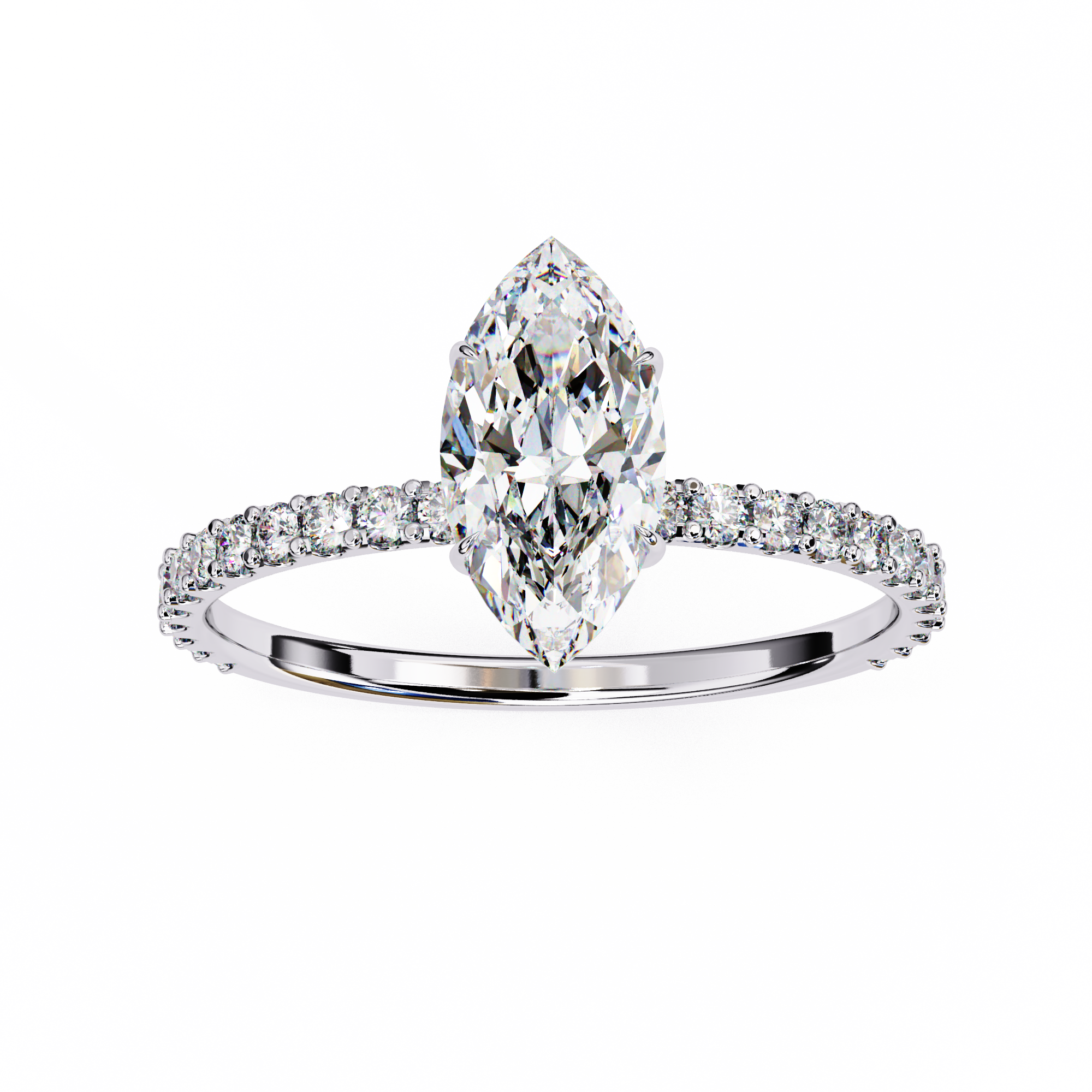 Pear-Shaped Diamond Solitaire Ring in 10k–18k Gold