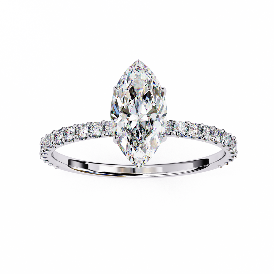 Pear-Shaped Diamond Solitaire Ring in 10k–18k Gold