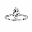 Pear-Shaped Diamond Solitaire Ring in 10k–18k Gold