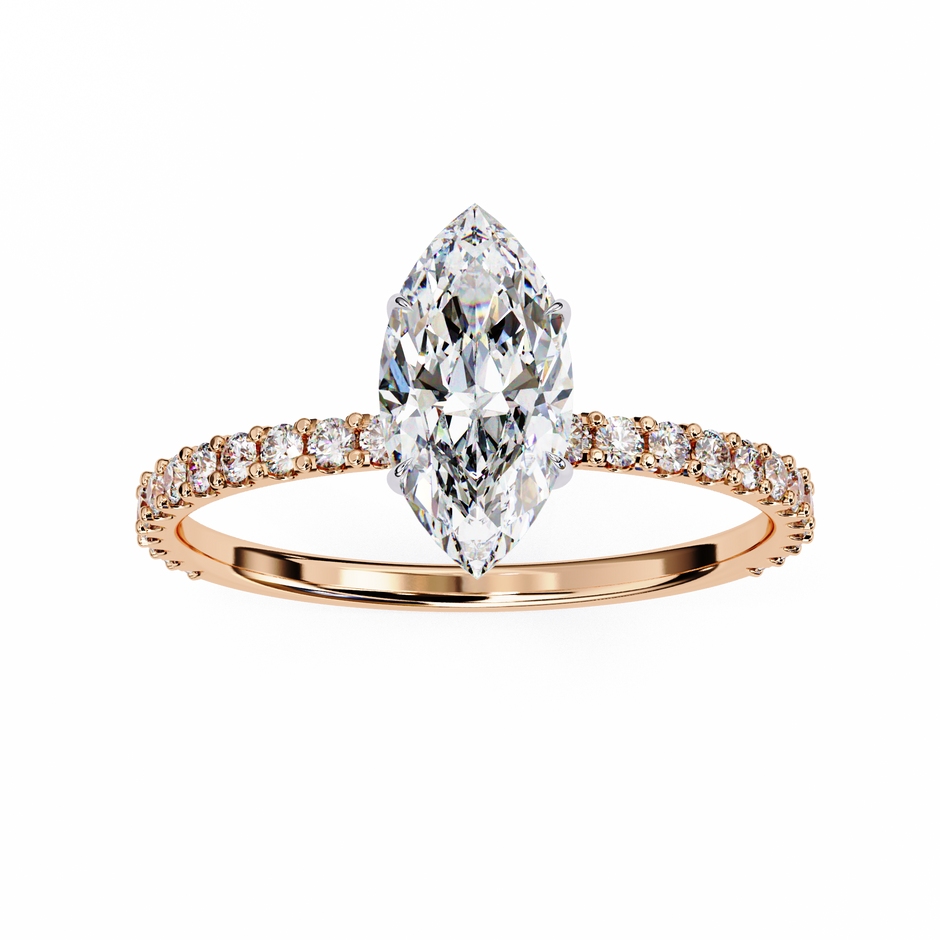 Pear-Shaped Diamond Solitaire Ring in 10k–18k Gold